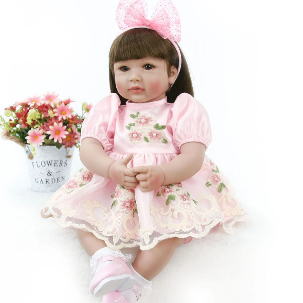 Boneca reborn 56 см мягкие силиконовые куклы для новорожденных и малышей игрушки с