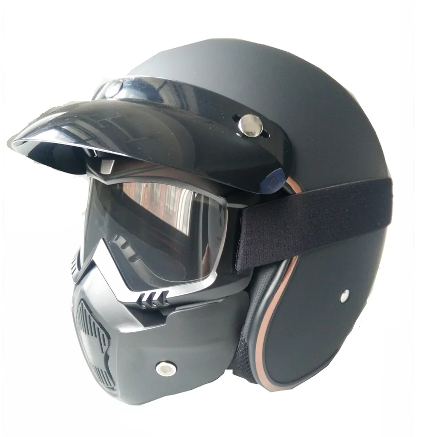 helmet clear mask Мотоцикл JIEKAI шлемы с открытым лицом с маской в горошек ретро шлем для мотоциклистов винтажные шлемы moto rcycle capacetes de moto - Цвет: helmet clear mask