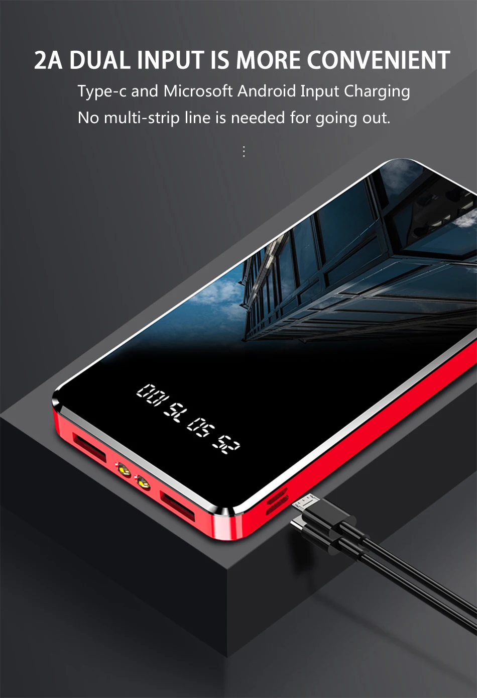 NOHON, 10000 мА/ч, портативное зарядное устройство, внешняя батарея для iPhone X, samsung, huawei, USB C, внешний аккумулятор, 10000 мА/ч, мини-повербанк