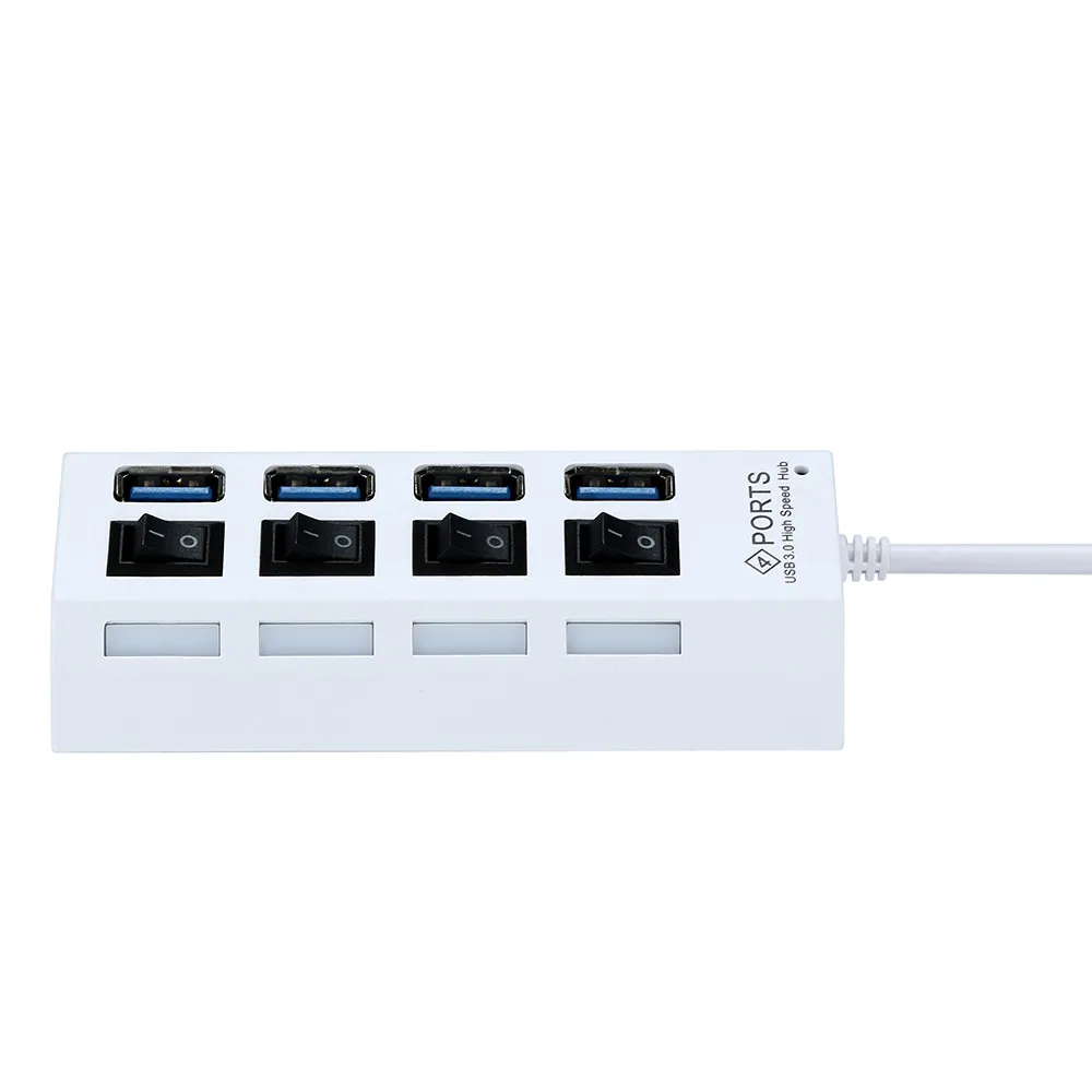Высокоскоростной 4 порта LED USB 3 0 адаптер концентратор питания вкл/выкл