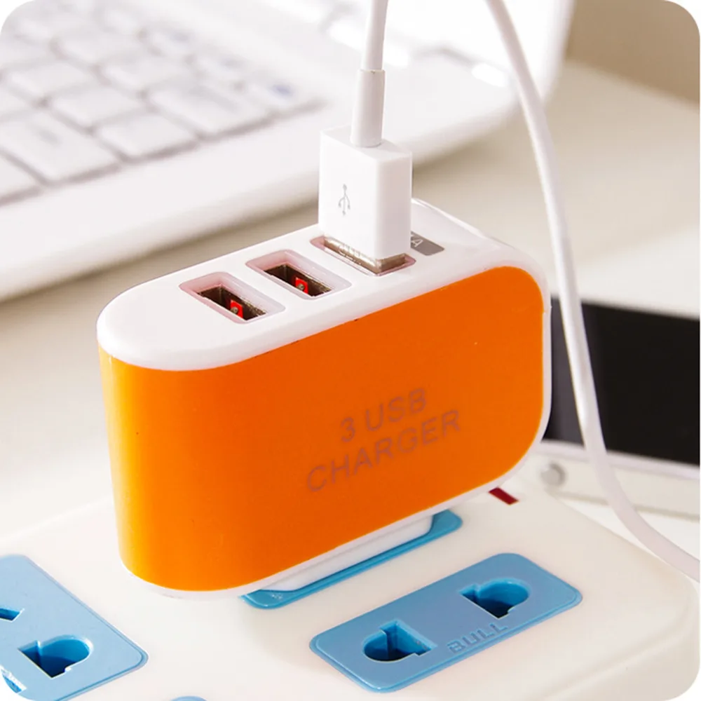 Тройной USB порт настенный домашний дорожный AC Адаптер зарядного устройства 3.1A ЕС