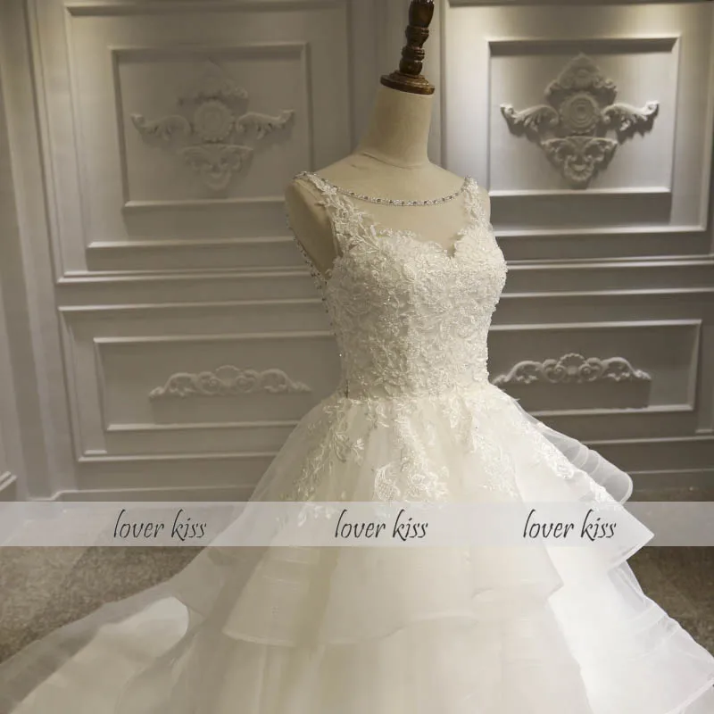 Любовник Поцелуй кружева Vestidos De Noiva 2021 гофрированные свадебные платья размера