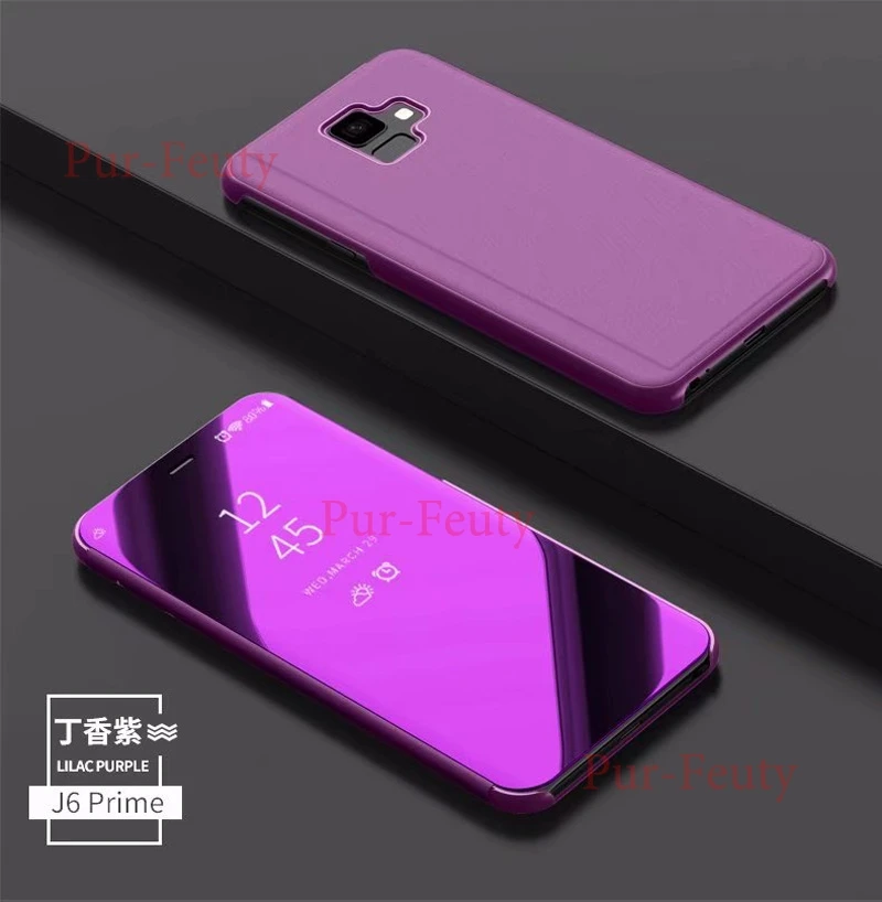 Фиолетовый Для samsung J6 Prime чехол J6 плюс SM-J610FN/DS Чехол класса люкс Smart View кожаный чехол для samsung SM-J610F J610FN J610G J610 крышка - Цвет: Фиолетовый