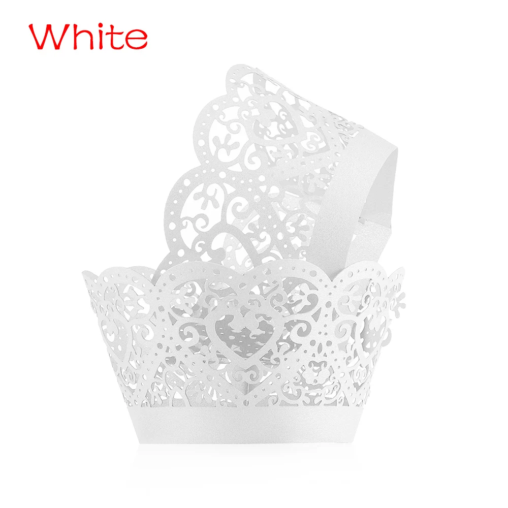 White style2 12 шт. маленькая лоза кружевная лазерная резка обертка для кексов форма для порционной выпечки полый бумажный торт чашка DIY для выпечки фонданта кекс Прямая поставка - Цвет: White style2