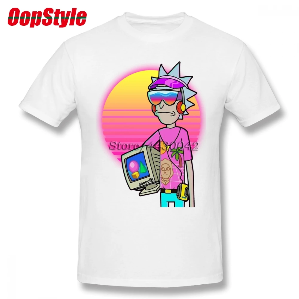 Мужская футболка с коротким рукавом Vaporwave Rick хлопковая Футболка большого размера