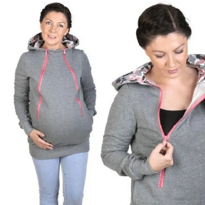 

Baby Wearing Carrier Hoodie Jacket Coat Kangaroo Hoodie for Mom and Baby Carrier Coat Zip Up Sweatshirt Jackets for Newborn Baby