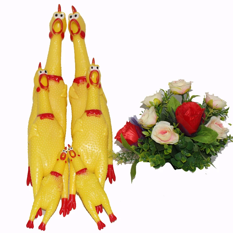 Забавный Милый мультяшный резиновый кричащий курица большой/щенок