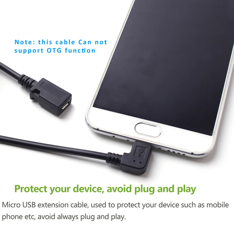 Кабель удлинитель ult best 90 градусов Micro USB 5 контактов штекер гнездо кабель для