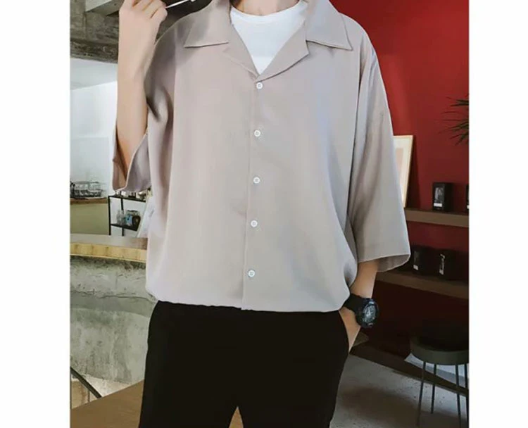 Лето, Camisa, рубашка оверсайз, мужская, короткий рукав, Корейская рубашка, мужская мода, повседневная, свободная, хип-хоп, уличная, мужская рубашка, M-XXL