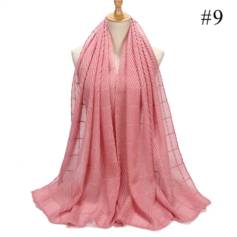 10 шт./лот Женская Блестящая шаль для головы простые цвета хлопок вискоза с