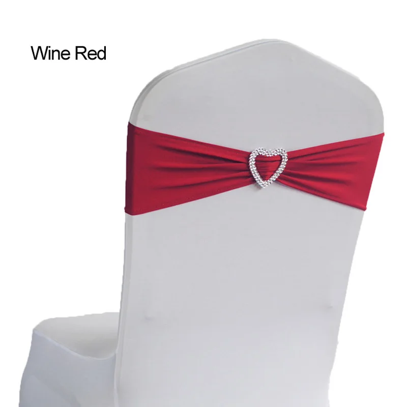 Wine Red 50 шт спандекс лайкра чехол для свадебного стула широкие пояса-кушаки Свадебная вечеринка стул именинника Декор ярко-синий красный черный белый розовый фиолетовый - Цвет: Wine Red
