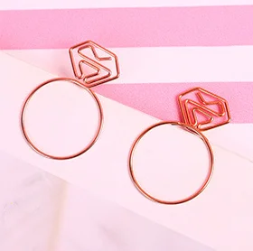 Diamond ring 1 шт. мультфильм розовое золото металлический зажим для бумаги закладки памятки зажимы кавайные канцелярские школьные канцелярские принадлежности - Цвет: Diamond ring