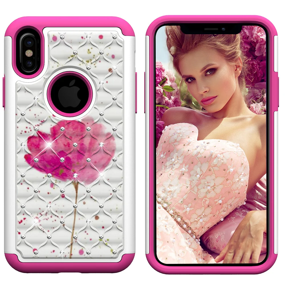 Алмазный чехол для телефона iphone 6 S 7 8 Plus X XR XS Max 10 Funda Мандала Павлин цветок задняя