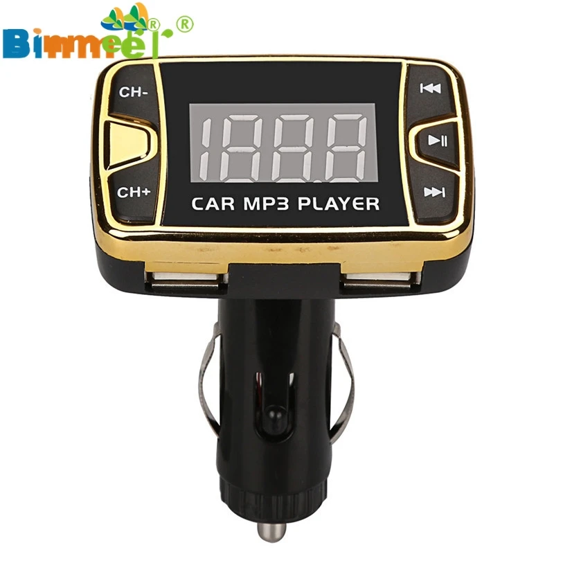 Binmer MP3 плеер Беспроводной FM передатчик модулятор Автомобильный Bluetooth комплект громкой связи USB SD мультимедийная плата ЖК-дисплей дистанционного Nov8 Прямая MotherLander