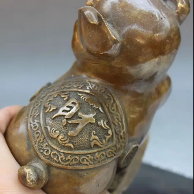 9 &quotКитайский Фэншуй Бронзовая фигурка для привлечения богатства Yuanbao зодиака