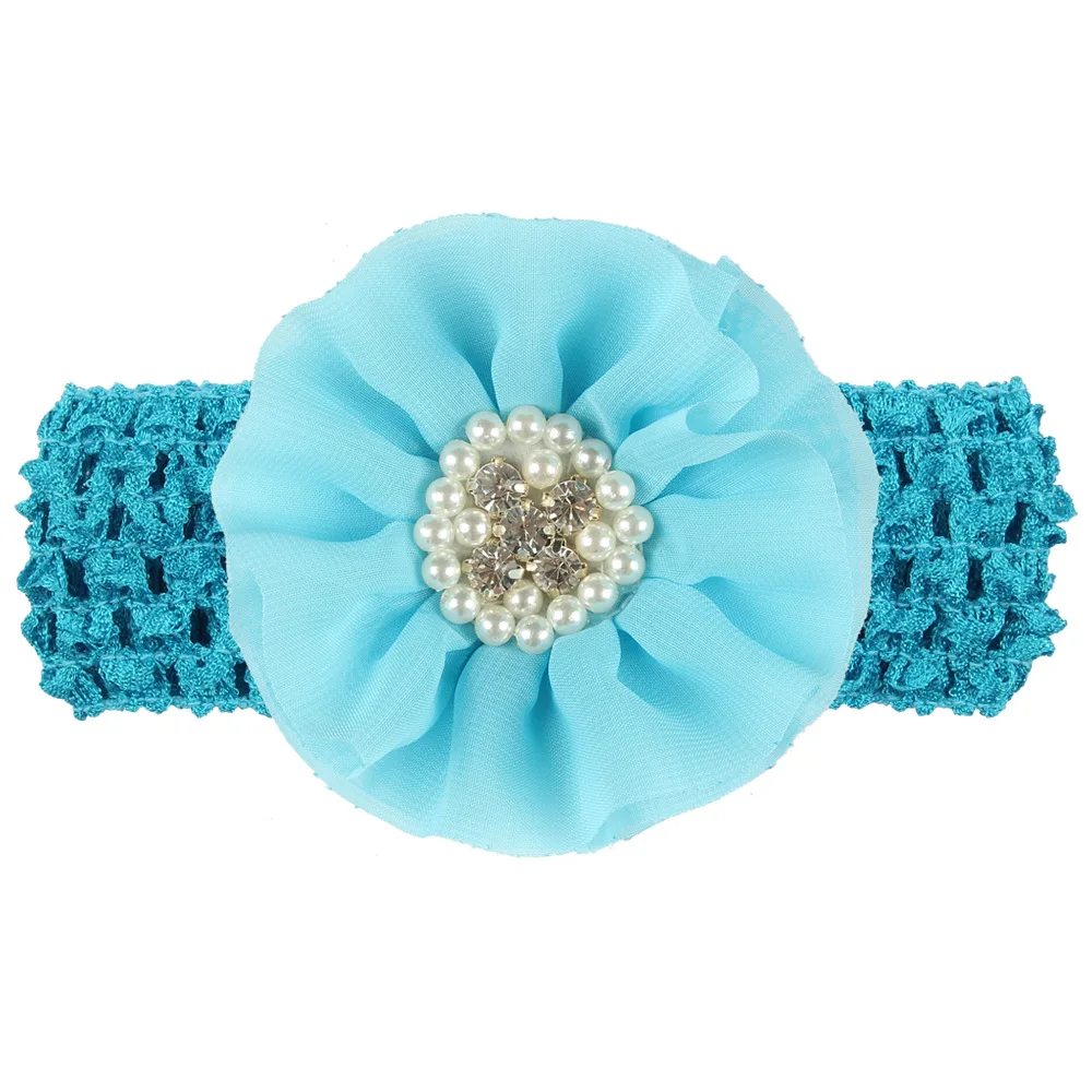 1 Piece MAYA STEPAN Children Pearl Rhinestones Chiffon Head Flower Headdress Baby Newborn Hair Rope Headband Headwear Headwrap | Детская