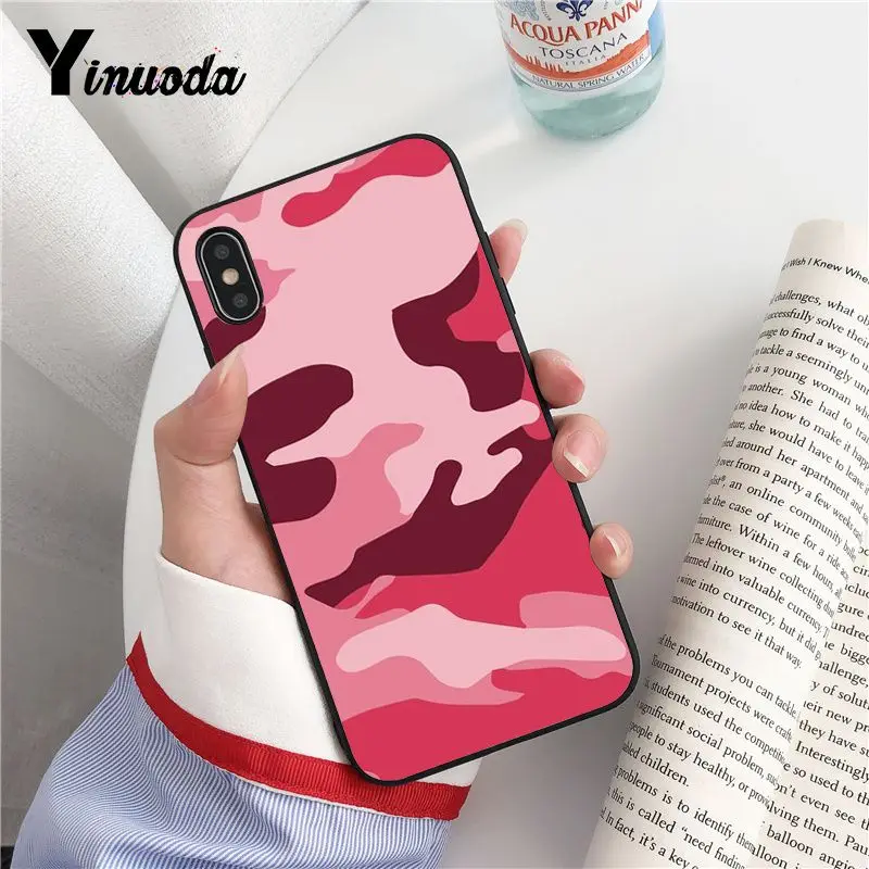 Yinuoda армейский зеленый Камуфляжный мягкий чехол для телефона из ТПУ iPhone 8 7 6 6S Plus X