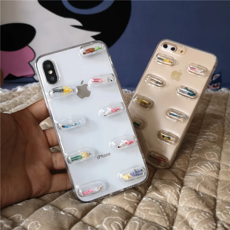 Чехол DIS Забавный Модный 3D чехол для телефона iphone XR XS MAX X Capa 6 6s 8 7plus прозрачный