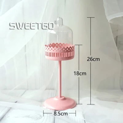 SWEETGO высокий ножной держатель для кексов с ПК купольный мини розовый 3 размера на выбор для маленькой девочки душ день рождения стол Декор торт Попс - Цвет: Medium