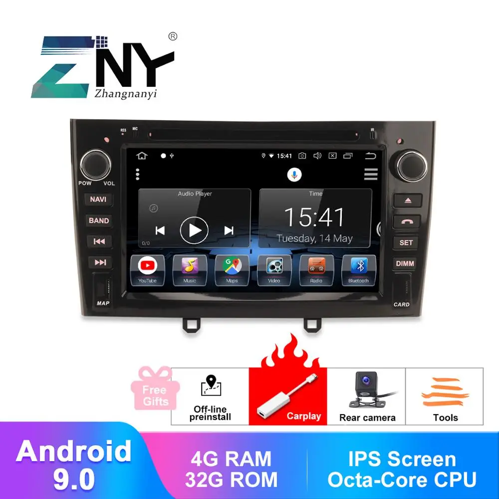 7 &quotips Android 9 0 CarPlay авто радио для peugeot 308 308SW 408 dvd плеер Wifi gps навигация FM Мультимедиа