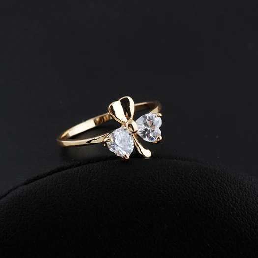 Бесплатная доставка элегантных Four Leaf Clover обручальное кольцо e-Shine ювелирные