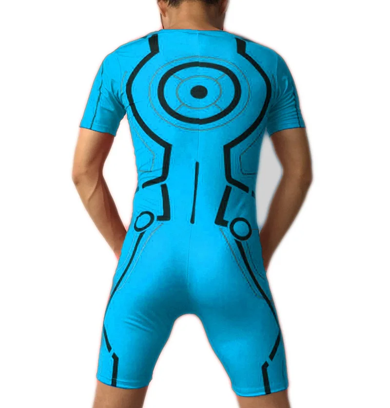 Серебристый Черный rotor X2 Tron Legacy Inspired Man трек поле скоростной костюм цельный спортивный трико быстрая скорость бег наряд настраиваемый - Цвет: Серебристый