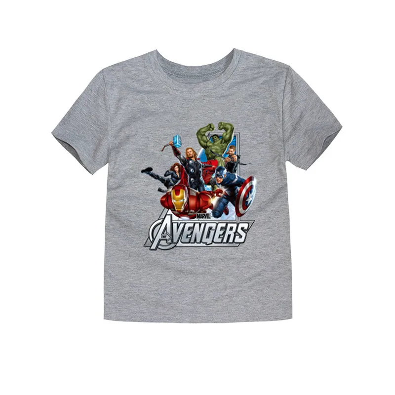 Футболка Marvel для мальчиков летние футболки, одежда для мальчиков футболка для мальчиков с принтом «мстители» одежда с короткими рукавами с героями мультфильмов для маленьких детей возрастом от 2 до 14 лет