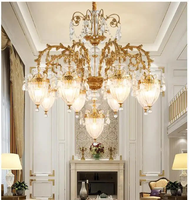 Хрустальная люстра медного цвета подвесной светильник бронзового для освещения