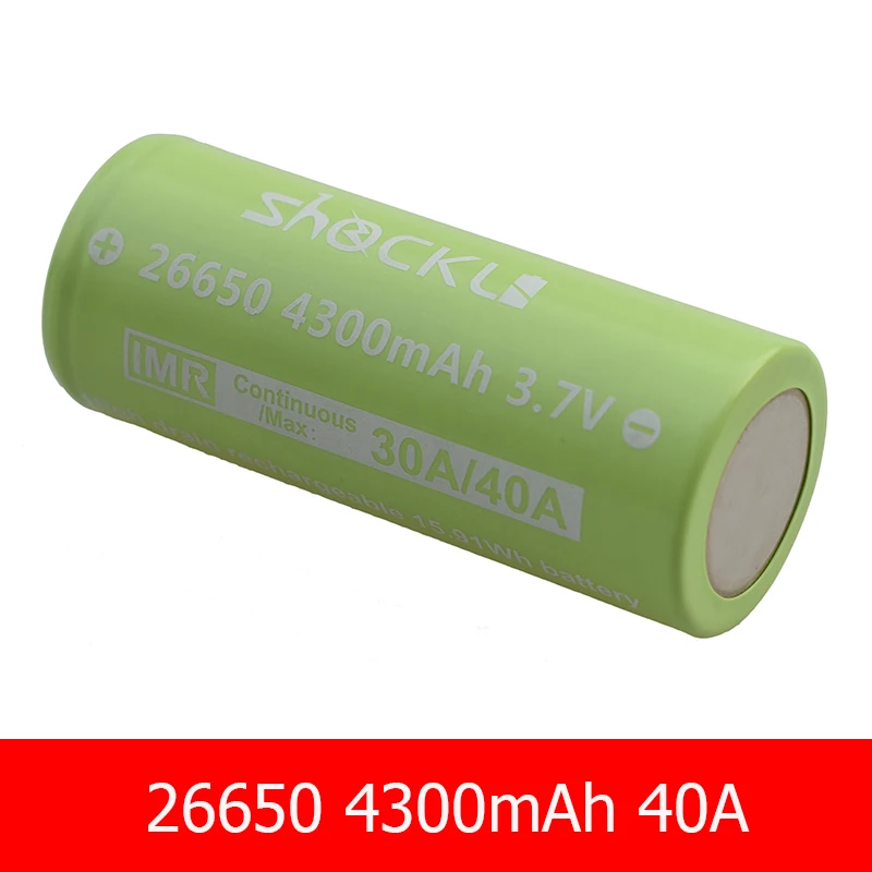 Аккумулятор Shock li 26650 мАч 4300 в литий-ионная аккумуляторная батарея 30 А/40 А IMR