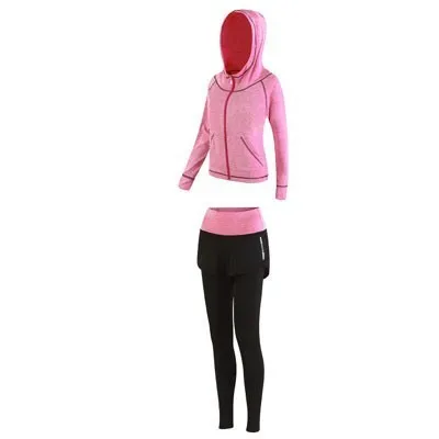 Pink jacket trousers 5 шт. Женский фитнес-костюм женский спортивный бюстгальтер одежда Полиэстер Йога набор одежда для бега женские новые женские спортивные наборы - Цвет: Pink jacket trousers