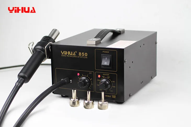 YIHUA 850 3 насадки паяльная станция горячего воздуха SMD паяльная станция без свинца с тепловым пистолетом
