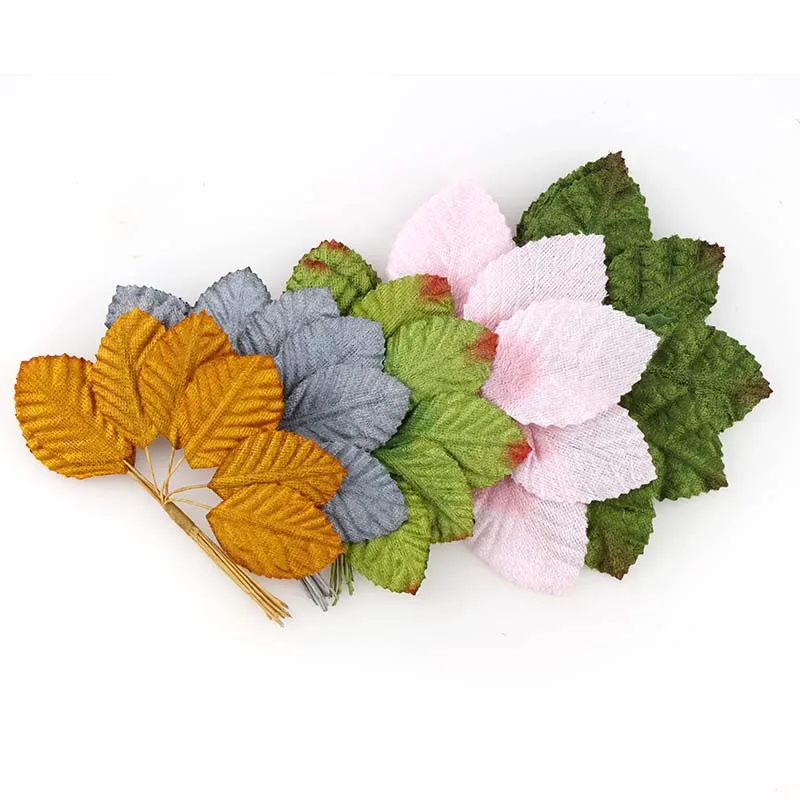 1 букет около 10 шт Моделирование искусственных цветов в виде листьев розы золотые