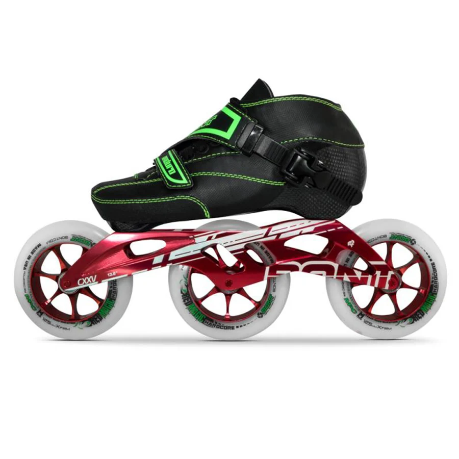 blue black Оригинальные Bont профессиональные скоростные роликовые коньки роликовые для детей и взрослых мужчин Heatmoldable углеродного волокна ботинок 125 мм колеса для катания на коньках - Цвет: blue black