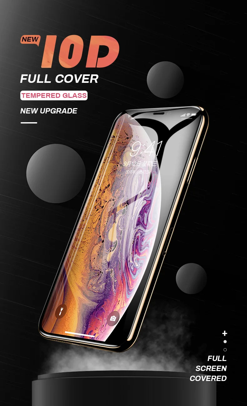ESVNE, новинка, 10D, закаленное стекло для iphone X, XS, защита экрана, защитное стекло на iphone XR, XS MAX, пленка, изогнутый край, полное покрытие, 9H