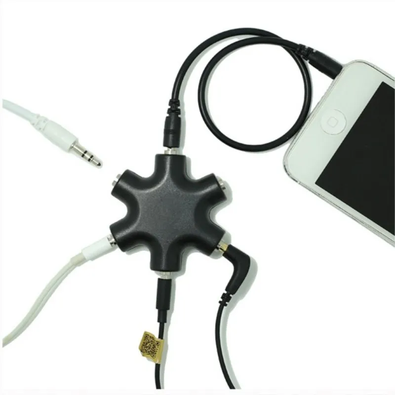 Multi Headphone Splitter 1 Male to 5 Port Female Earphone Headset Adapter Compatible with Smartphones Tablet MP3 |
