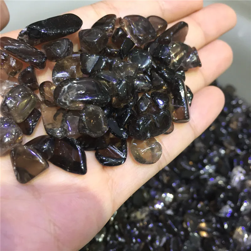 100g natural stones and minerals smoky quartz crystal tumbled for fish tank aquarium garden home decoration wholesale | Дом и сад