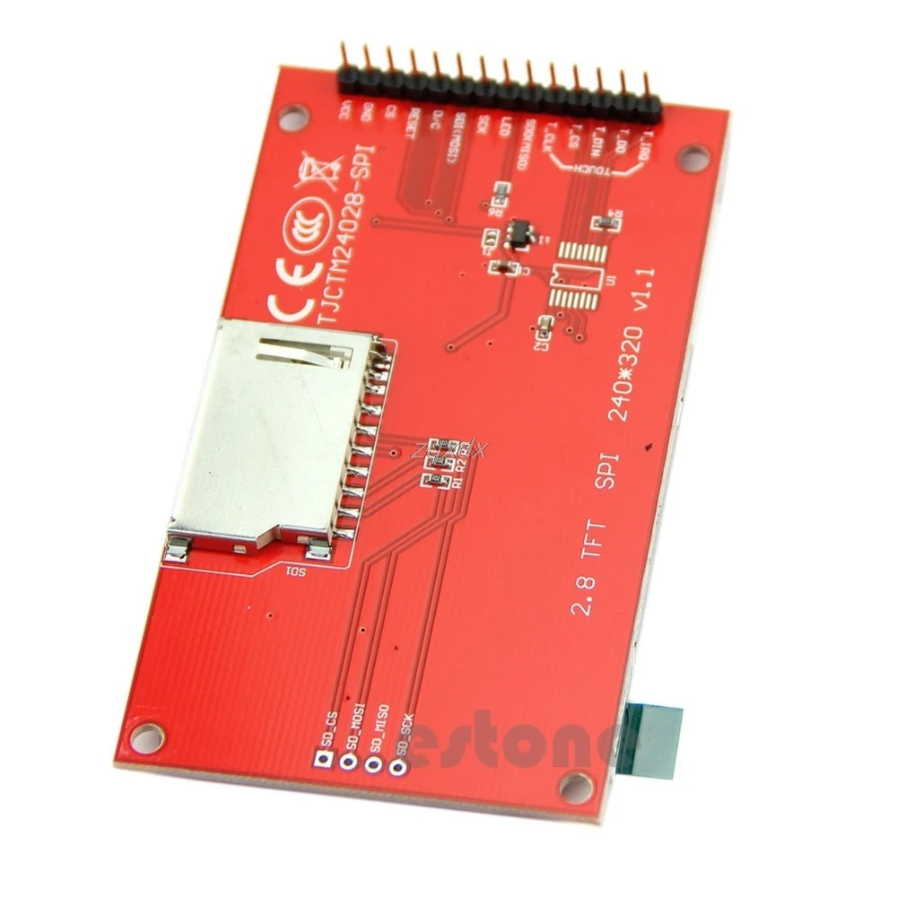 2," 240x320 SPI TFT ЖК-дисплей серийный Порты и разъёмы модуль+ PCB адаптер Micro SD ILI9341 3,3 V и Прямая поставка