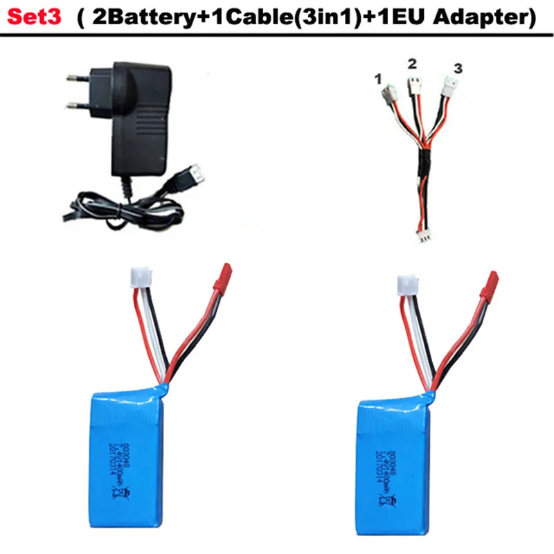 Set3 Высокое качество 7,4 В 1400 мАч 2 S Lipo Батарея для WLtoys A959 A969 A979 K929 RC Внедорожник для пустыни автомобилей Обновление Запасные Запчасти зарядное устройство - Цвет: Set3