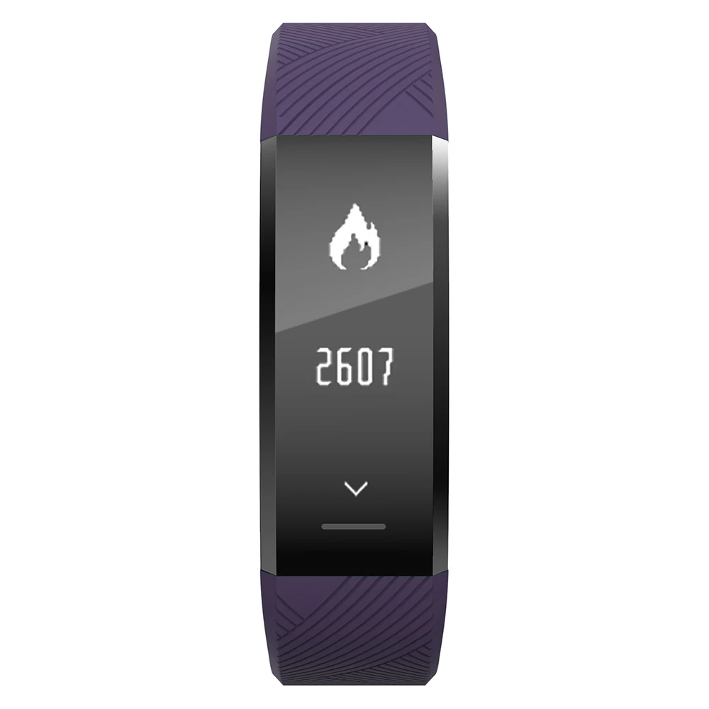 Purple Умный Браслет, Водонепроницаемый Фитнес-браслет, монитор сердечного ритма, умный браслет, шагомер, трекер активности, монитор сна, умные часы - Цвет: Purple