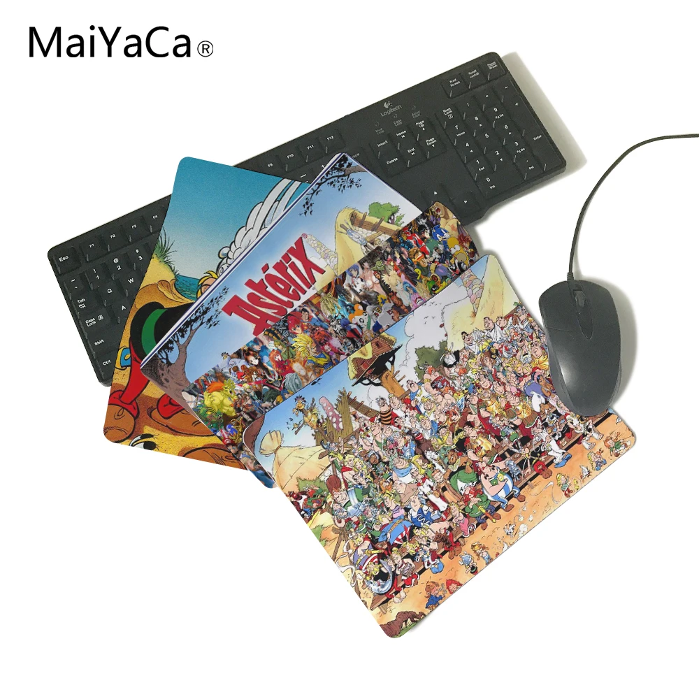 Коврик для мыши MaiYaCa Asterix и Obelix на заказ, мягкий резиновый коврик для самостоятельной игры, персональный Коврик для мыши без оверлока, коврик для мыши