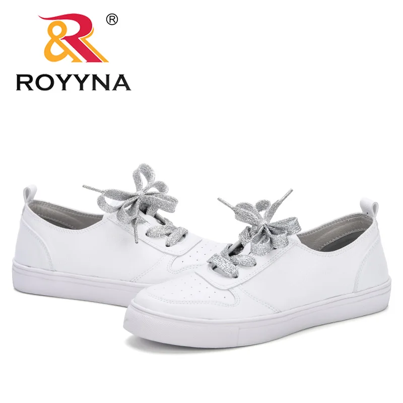 ROYYNA/ классические белые кроссовки, женская повседневная обувь, женские весенние кроссовки на шнуровке, модная обувь, zapatillas mujer