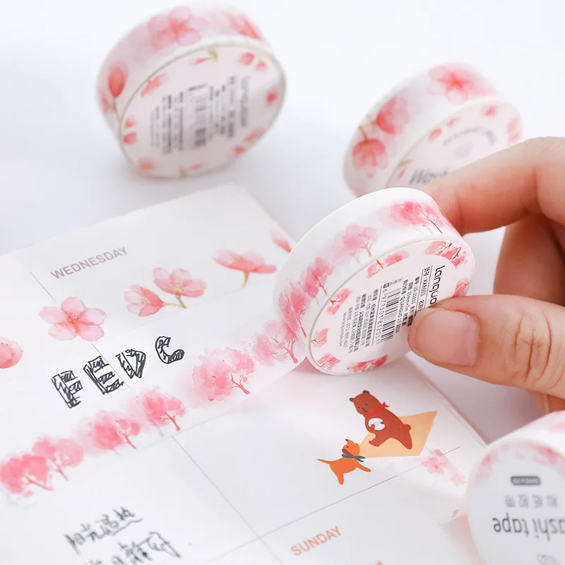 4 шт. Романтический cherry blossom серии васи клейкие ленты руководство дневник diy