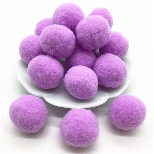 26 Light purple 100 шт 25 мм пушистый мягкий шарик-помпон ручной работы детские игрушки свадебное украшение DIY помпоны фетровый шар для шитья на ткани товары для рукоделия - Цвет: 26 Light purple