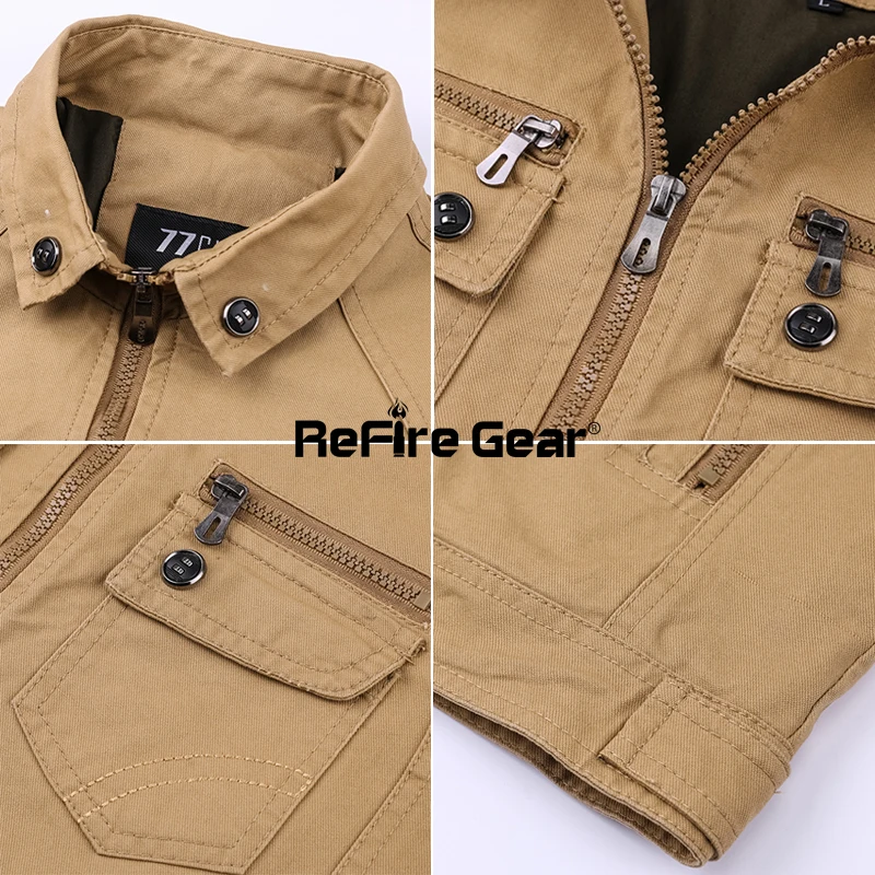 Refire gear мужская куртка в стиле милитари, весенняя куртка пилота ВВС, тактическая Куртка карго, мужская повседневная Осенняя хлопковая куртка-бомбер, пальто