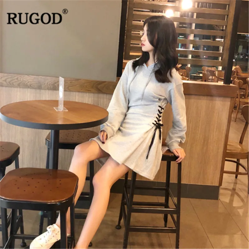 RUGOD/корейское милое весеннее платье трапециевидной формы новое Платье До Колена