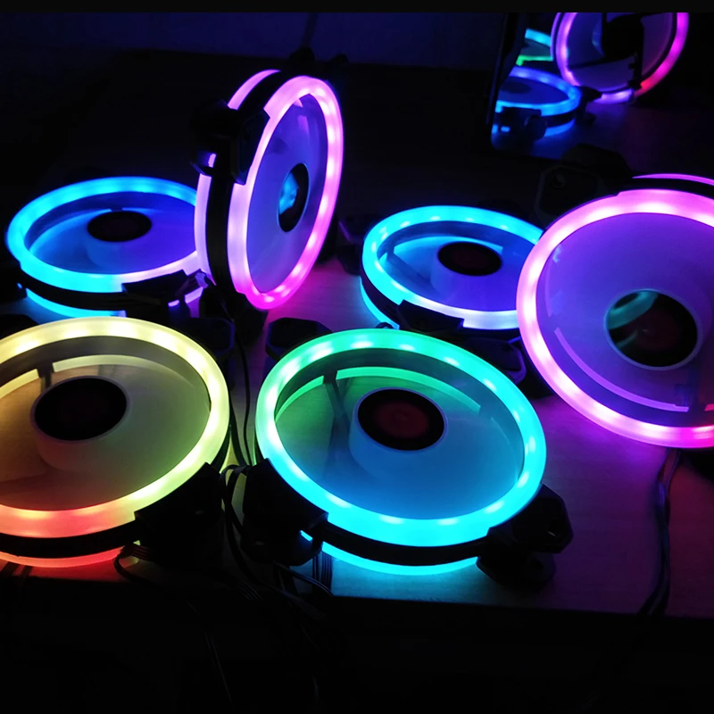 COOLMOON чехол для компьютера PC охлаждающий вентилятор RGB регулируемый светодиодный 120 мм тихий высококачественный охлаждающий вентилятор для компьютера кулер для процессора(3 шт