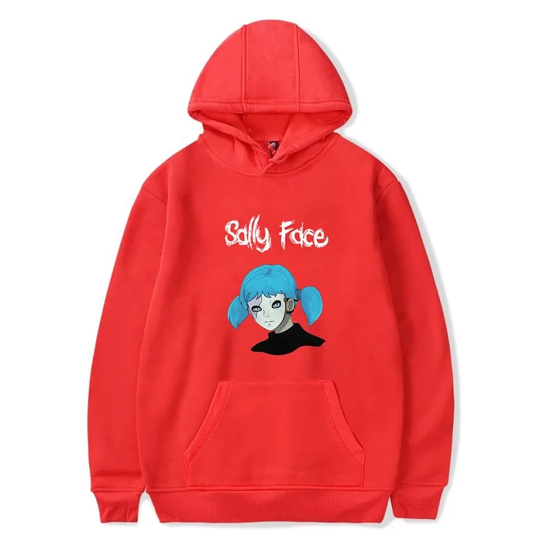 red sally face hoody Новинка; Лидер продаж; толстовка с капюшоном для мальчиков и девочек; пуловеры с капюшоном; Розовая Толстовка с принтом «глаза Салли»; детская одежда - Цвет: red sally face hoody