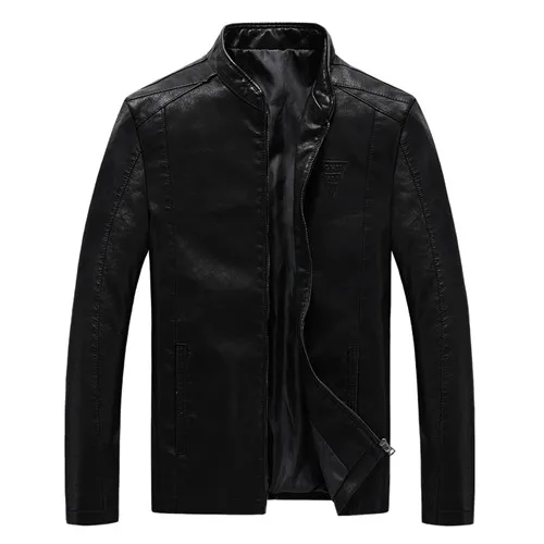 UNCO& BOROR размера плюс M~ 7XL 8XL мужские Куртки из искусственной кожи мотоциклетные кожаные куртки Мужская Осенняя кожаная одежда мужские повседневные пальто - Цвет: black