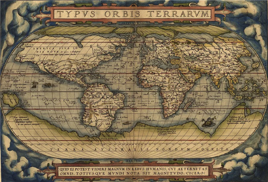 Typvs Orbis Terrarvm карта мира винтажная холщовая настенная художественная наклейка
