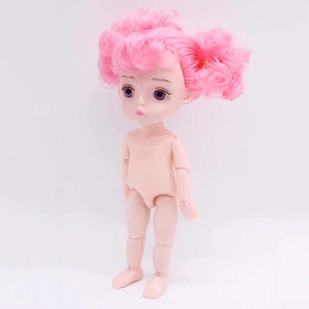 Кукла Обнаженная с головным шаром подвижные DIY игрушки с одеждой аксессуары милые золотые прямые волосы Детские Куклы Игрушки для девочек - Цвет: Pink